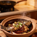 Braised grouper in a clay pot