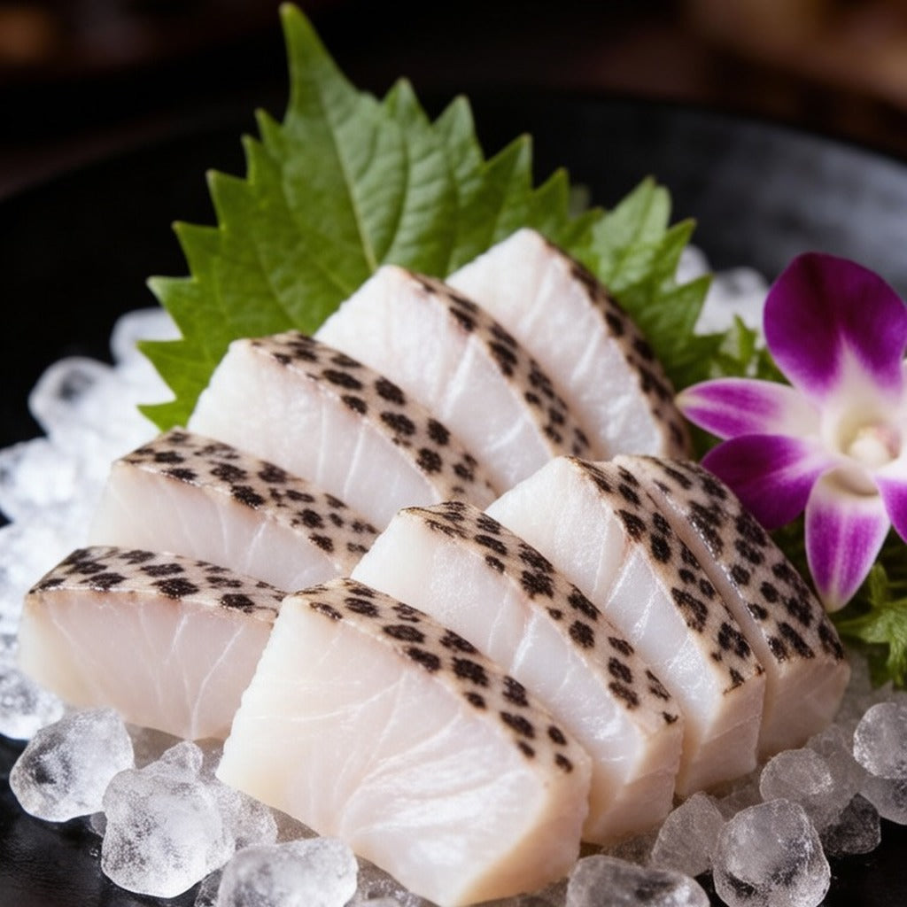 Sliced raw grouper with herbs